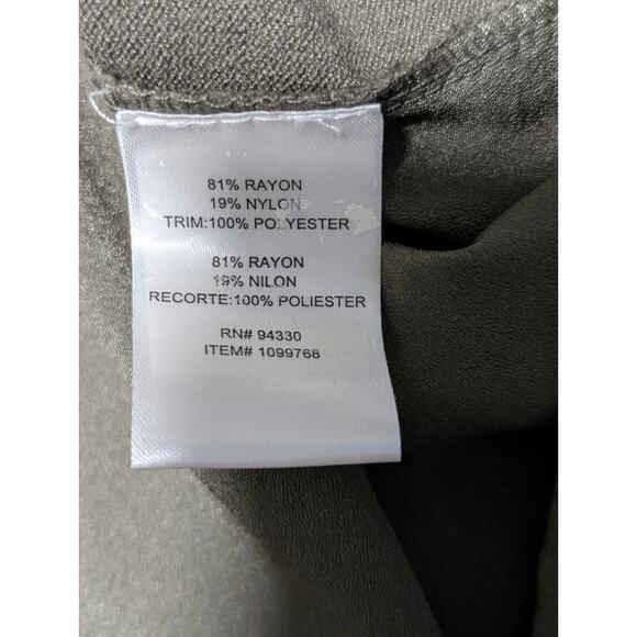 One A Olive Green Lightweight Keyhole Pullover Sweater Flowy Back Panel Medium - Picture 5 of 5